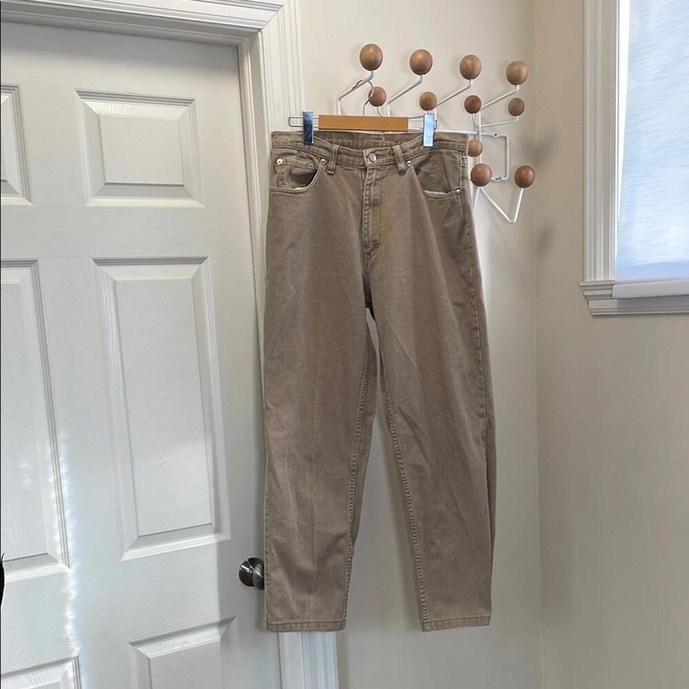 Ralph Lauren - Vintage Classic Wide Legged Straight Denim Jeans - Khaki 32x32